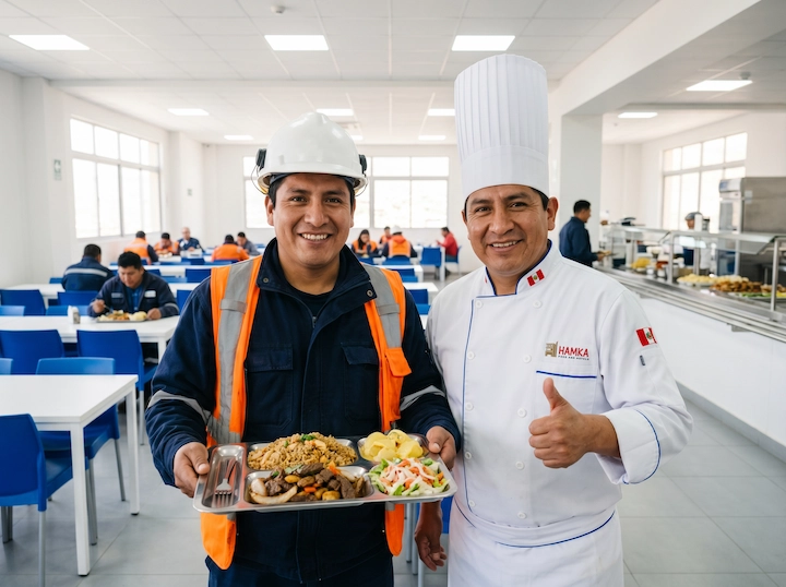 Equipo de Hamka brindando servicio de alimentación industrial
